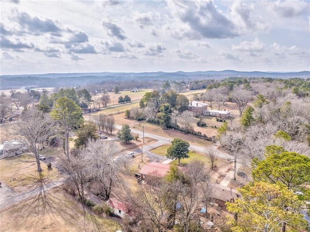 bird's eye view with a mountain view