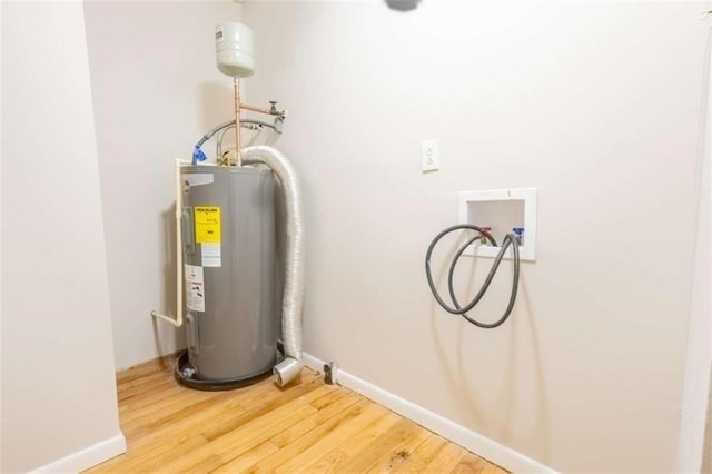 utility room with water heater