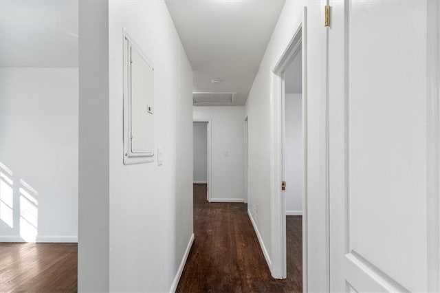 hall featuring dark hardwood / wood-style flooring