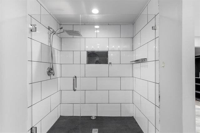 bathroom featuring walk in shower