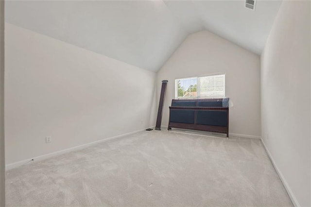 bonus room with carpet, lofted ceiling, and baseboards