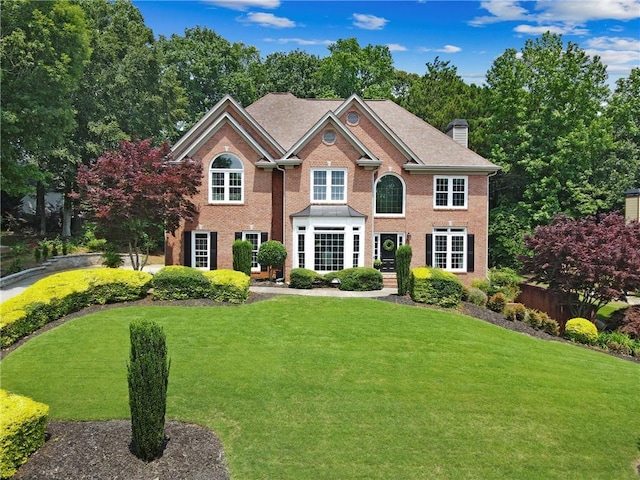 2510 Wood Creek Ct, Dacula, GA 30019 - view of front of home featuring a chimney and brick siding