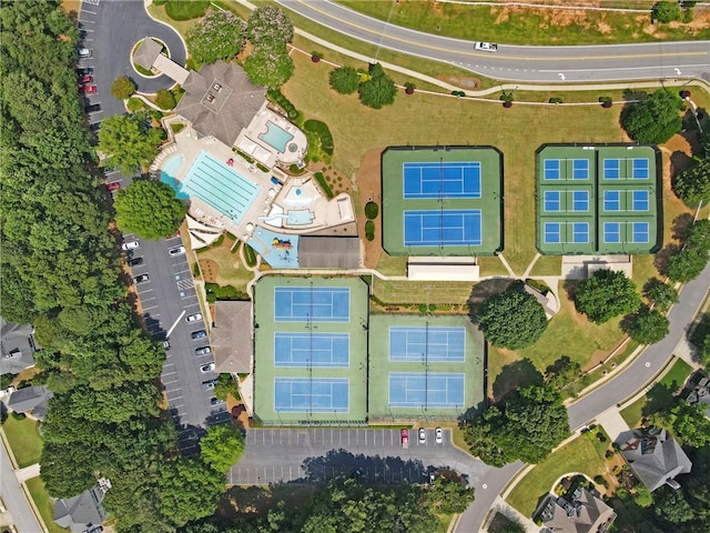 2510 Wood Creek Ct, Dacula, GA 30019 - aerial view of property and surrounding area featuring a pool area