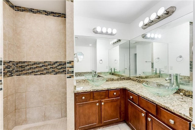 2520 Laurel Cir NW, Atlanta, GA 30311 - full bathroom featuring double vanity, walk in shower, and tile patterned flooring