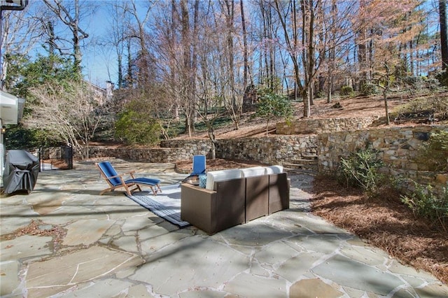 view of patio / terrace featuring an outdoor living space