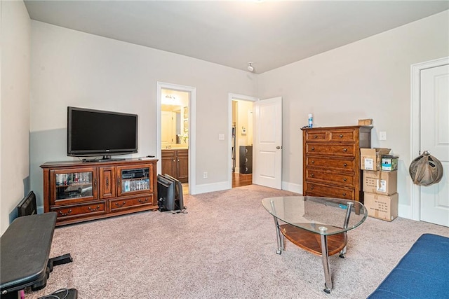 living room featuring carpet flooring