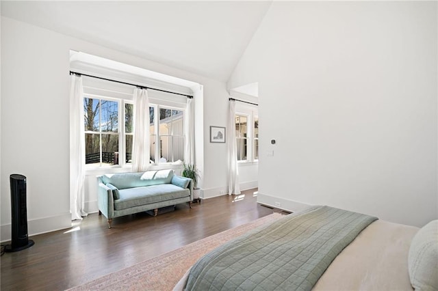 124 Long Shadows Dr, Alpharetta, GA 30004 - bedroom with wood finished floors and high vaulted ceiling