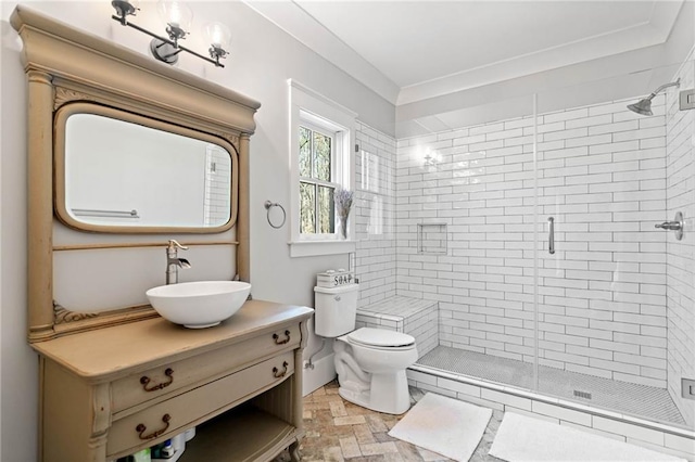124 Long Shadows Dr, Alpharetta, GA 30004 - full bath featuring a shower stall and vanity
