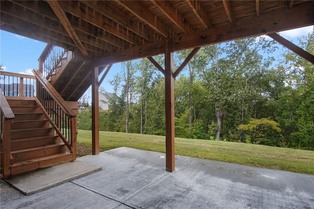 view of patio featuring stairs