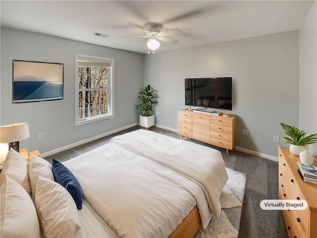 93 Wolfridge Ct, Dallas, GA 30132 - bedroom featuring a ceiling fan, baseboards, and visible vents