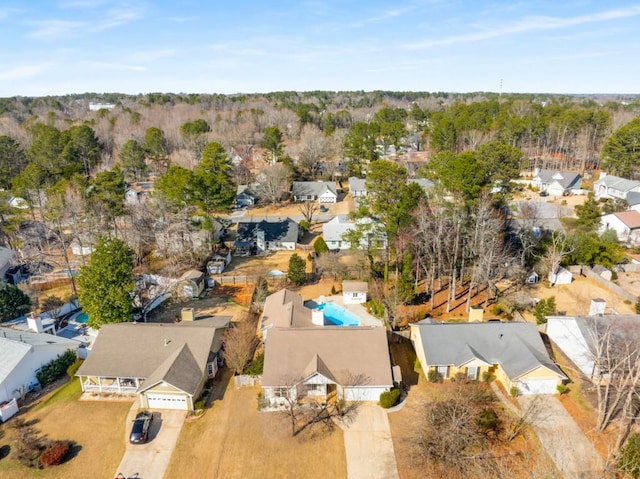 bird's eye view with a residential view