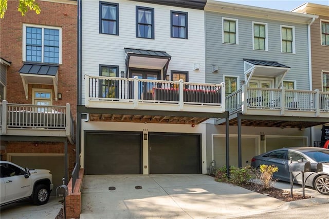 view of property with a garage