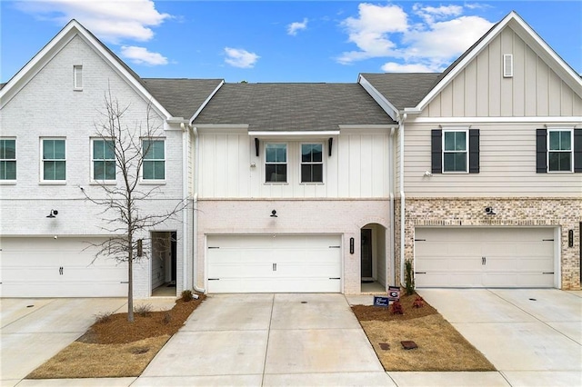 view of property featuring a garage