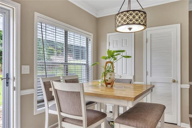 225 Ruby Forest Pkwy, Suwanee, GA 30024 - dining space with ornamental molding