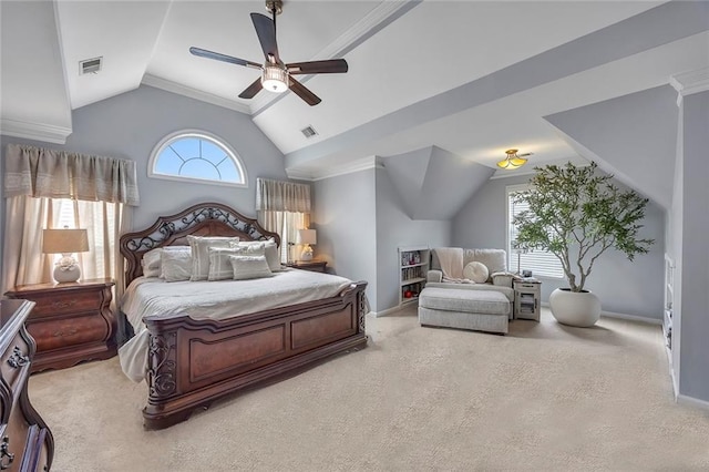 225 Ruby Forest Pkwy, Suwanee, GA 30024 - bedroom featuring lofted ceiling, carpet flooring, and ceiling fan