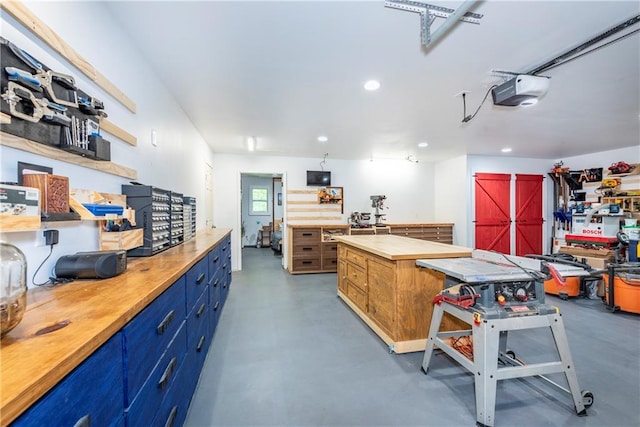 2801 Henderson Mountain Rd, Jasper, GA 30143 - misc room with a workshop area, finished concrete floors, and recessed lighting