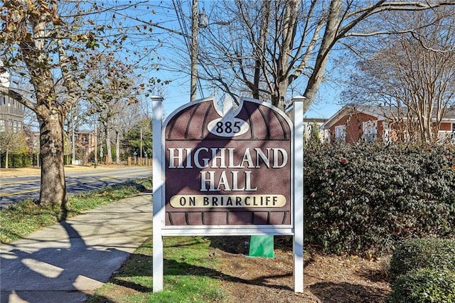 view of community sign