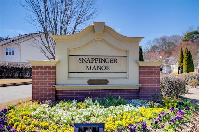 view of community sign