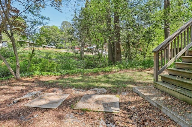 view of yard with stairs