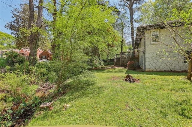 view of yard with stairway