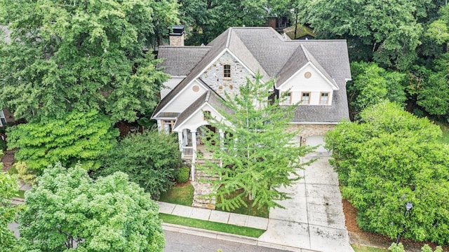 exterior space with a garage