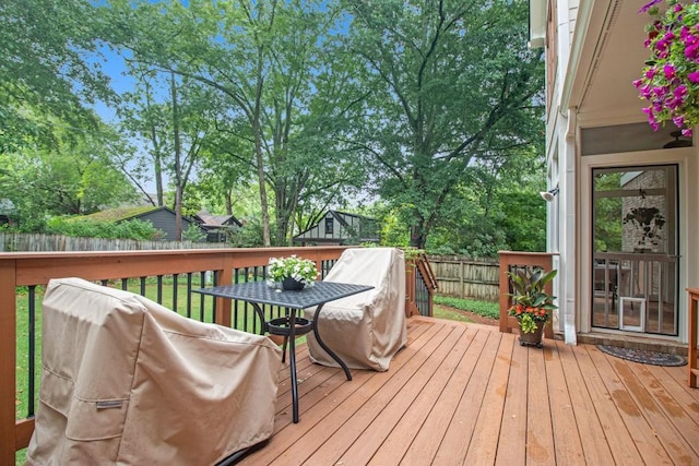 view of wooden deck