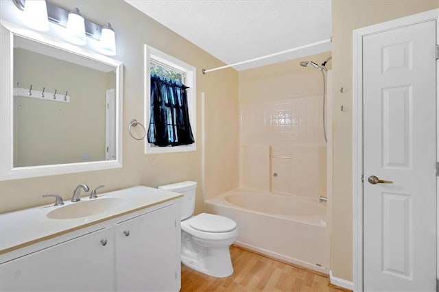 1341 Little Deer Run, Canton, GA 30114 - full bathroom with wood finished floors, vanity, shower / bathtub combination, and a textured ceiling
