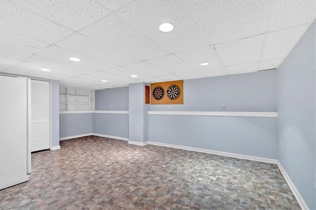 1341 Little Deer Run, Canton, GA 30114 - finished basement with baseboards and a drop ceiling