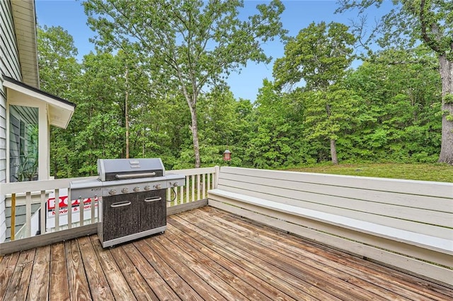 deck with a grill