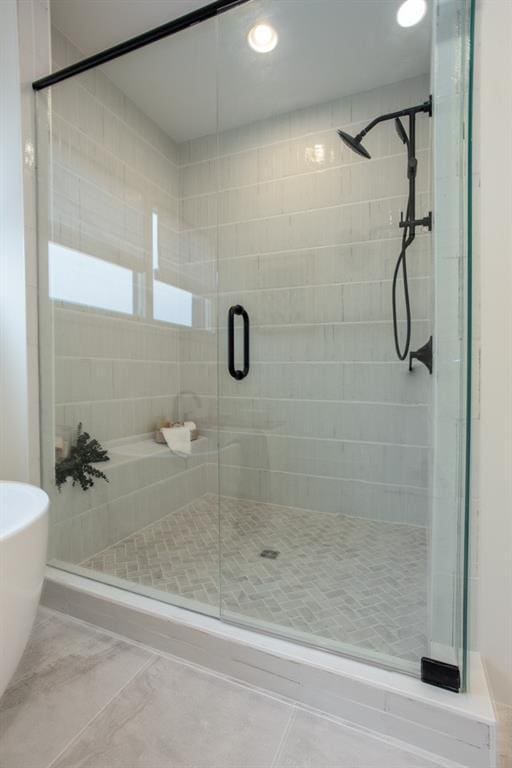 1168 Mado Loop, Chattahoochee Hills, GA 30268 - full bathroom with a stall shower and a freestanding tub