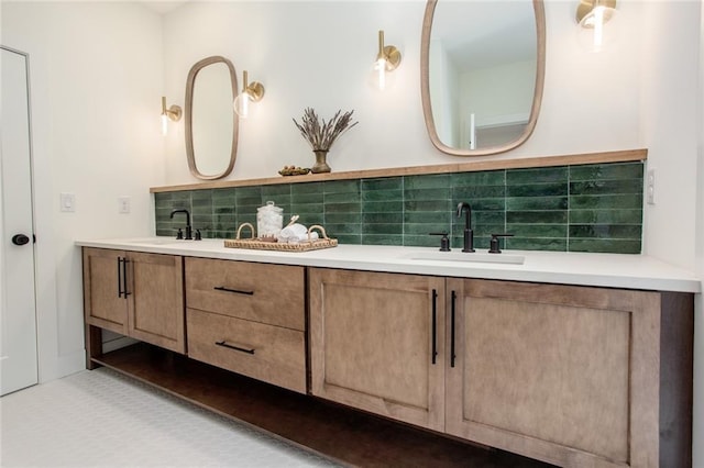 1168 Mado Loop, Chattahoochee Hills, GA 30268 - full bathroom featuring double vanity and backsplash