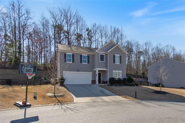 view of property with a garage