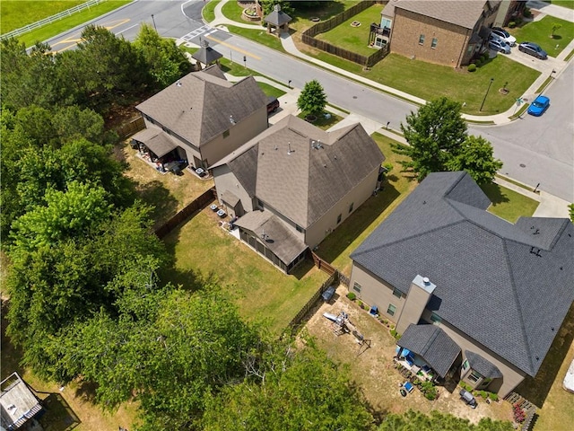 aerial view with a residential view