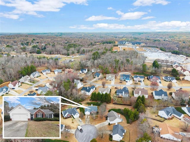 bird's eye view with a residential view