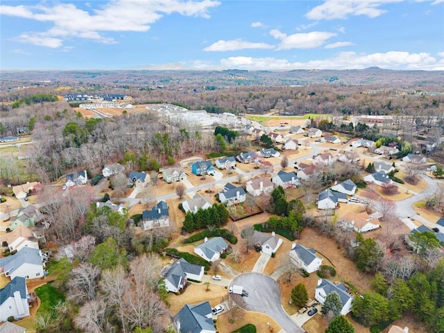 aerial view with a residential view