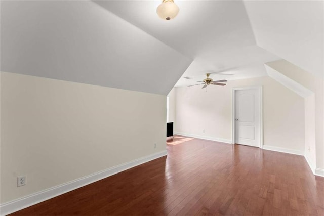 4514 Walking Stick Ln, Gainesville, GA 30506 - additional living space featuring wood-type flooring, lofted ceiling, baseboards, and ceiling fan