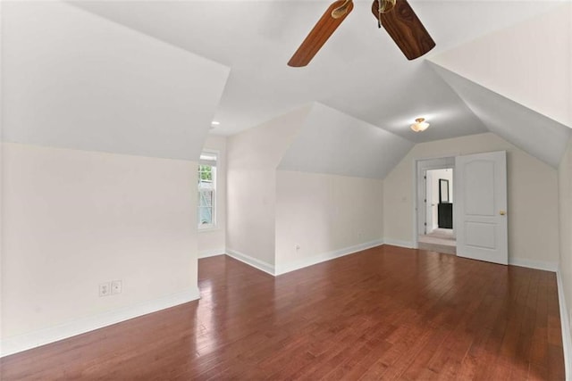 4514 Walking Stick Ln, Gainesville, GA 30506 - bonus room featuring ceiling fan, lofted ceiling, wood finished floors, and baseboards