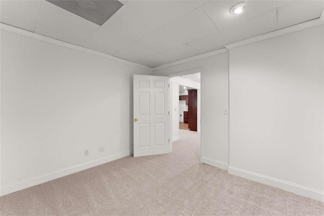 4514 Walking Stick Ln, Gainesville, GA 30506 - carpeted empty room featuring baseboards, a drop ceiling, ornamental molding, and recessed lighting