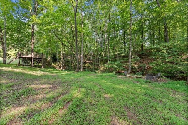 4514 Walking Stick Ln, Gainesville, GA 30506 - view of grassy yard with a wooden deck