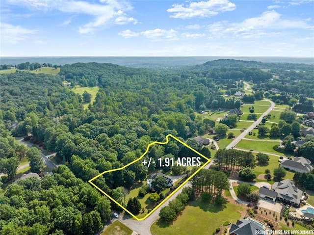 4514 Walking Stick Ln, Gainesville, GA 30506 - aerial view of property's location featuring property parcel outlined and a heavily wooded area