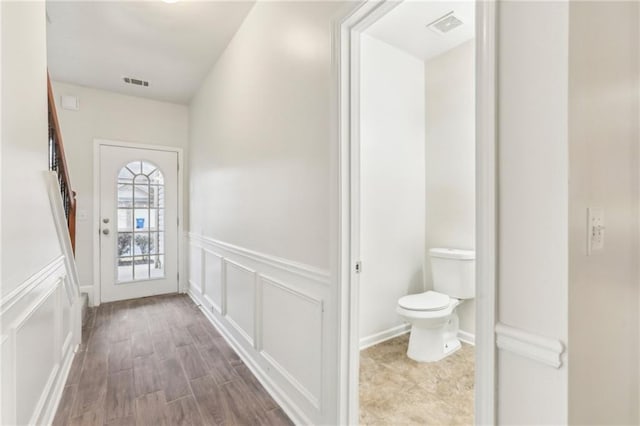 interior space with hardwood / wood-style floors