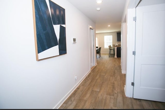 734 Great Oak Pl, Villa Rica, GA 30180 - hallway featuring recessed lighting, baseboards, and wood finished floors