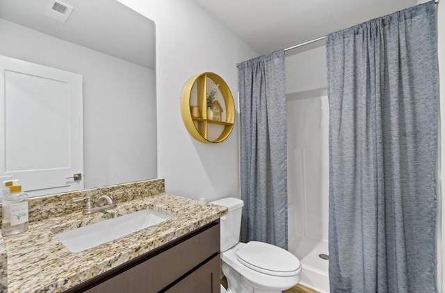 734 Great Oak Pl, Villa Rica, GA 30180 - full bath with a shower stall, vanity, visible vents, and toilet