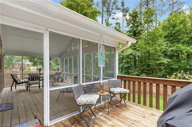 599 Palmer Ct SE, Conyers, GA 30094 - wooden deck with a sunroom
