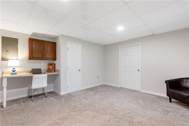 599 Palmer Ct SE, Conyers, GA 30094 - interior space with built in desk and a paneled ceiling
