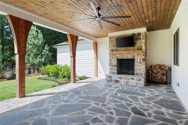1830 Maple St, Carrollton, GA 30117 - view of patio featuring a ceiling fan
