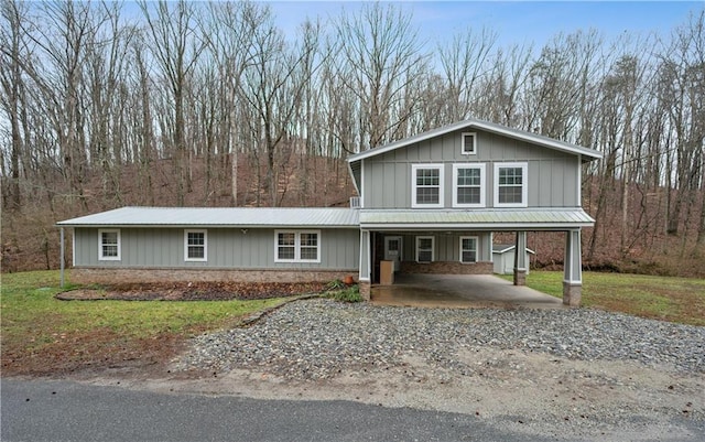 front of property with a carport