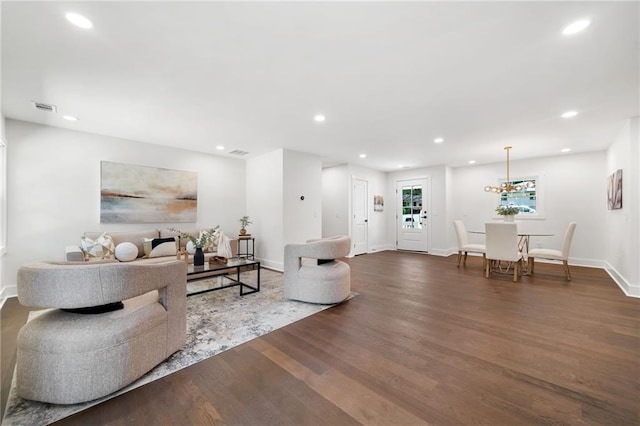 living room featuring hardwood / wood-style floors