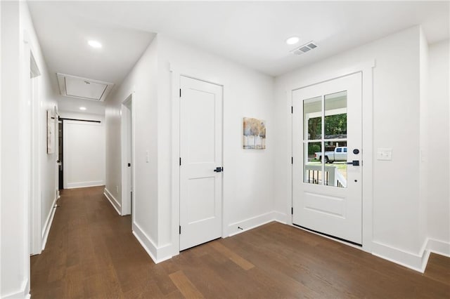 entryway featuring dark hardwood / wood-style floors