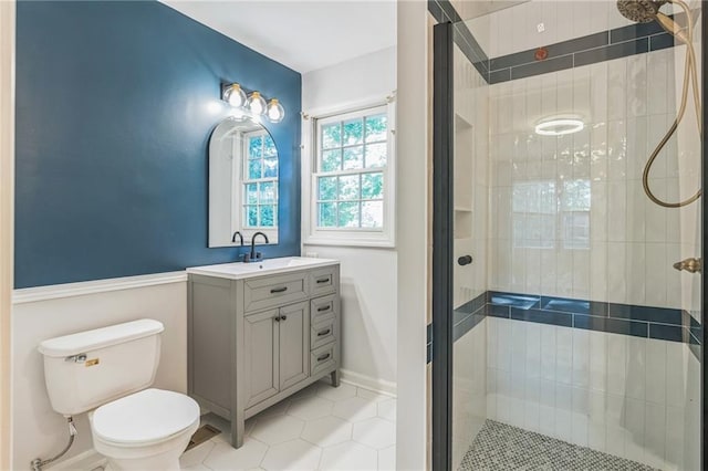 364 Stafford St SW, Marietta, GA 30064 - bathroom featuring a shower stall, vanity, and tile patterned floors